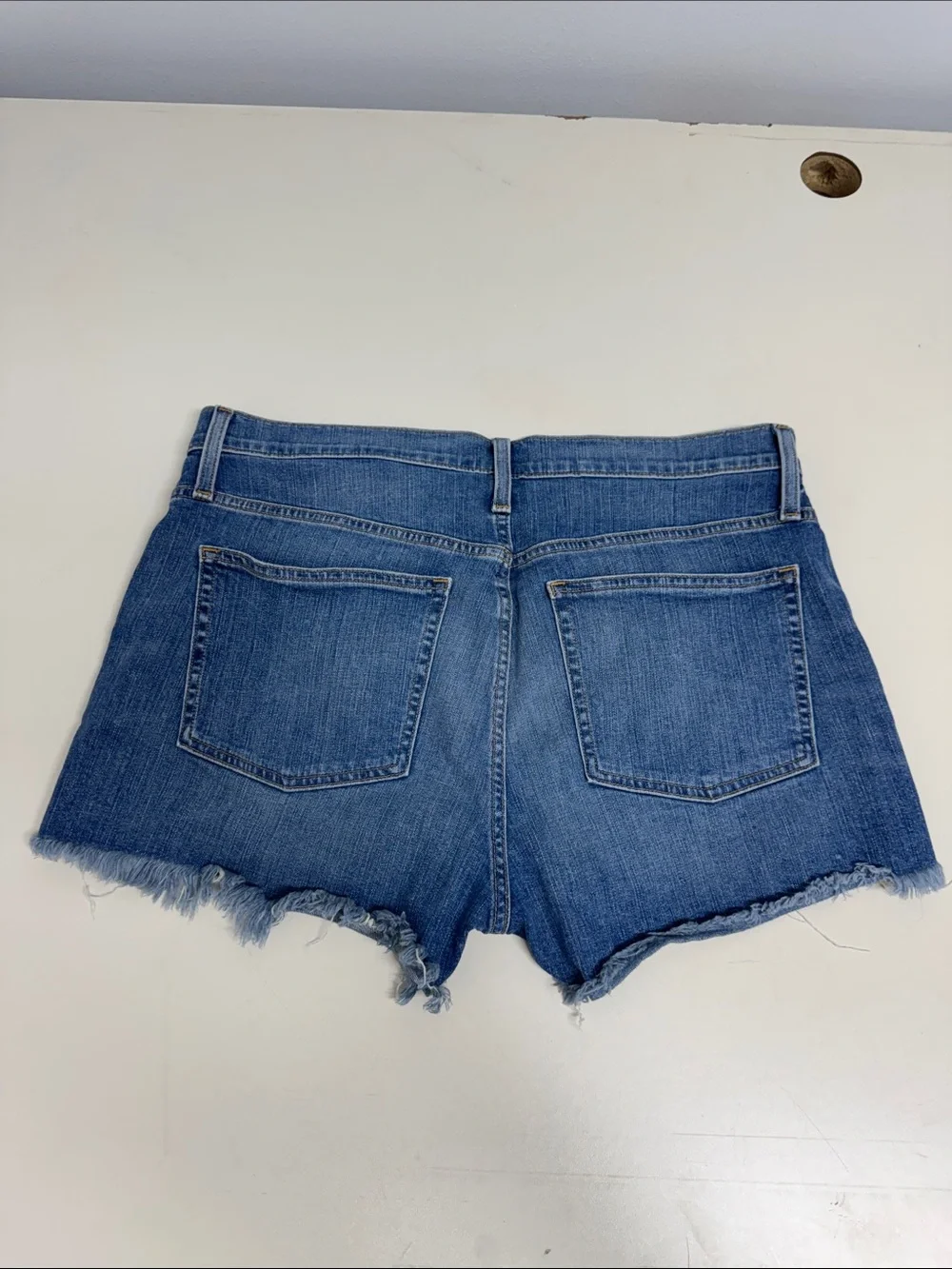 J. Crew Blue Frayed Hem Denim Shorts